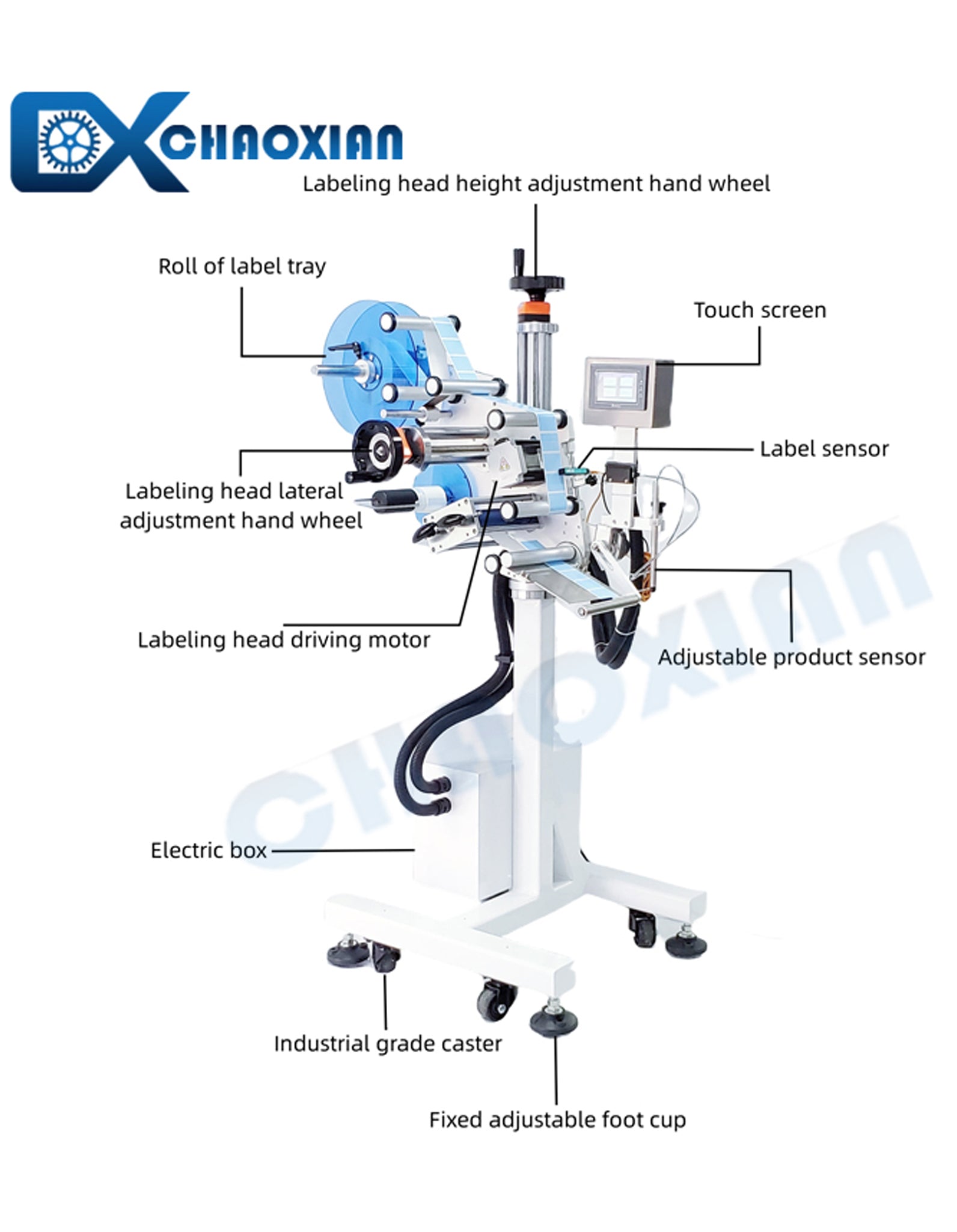 Automatic Top Labeling Machine for Jar Lids, Boxes